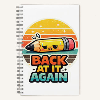 Wieder dabei lustiger Bleistift Schuldesign Notizblock