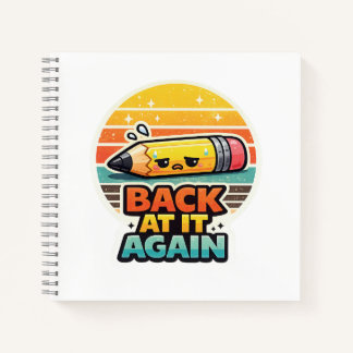 Wieder dabei lustiger Bleistift Schuldesign Notizblock