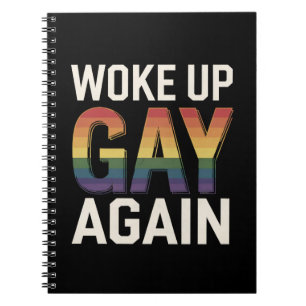 Wieder gay aufgewacht Lustiger LGBTQ Stolz Verbünd Notizblock