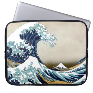Wieder hergestellte große Welle weg von Kanagawa Laptopschutzhülle