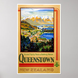Wieder hergestelltes Vintages Plakat Neuseelands