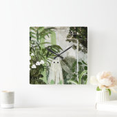 Wieder ist ein Geist im Greenhouse... Quadratische Wanduhr (Zuhause)