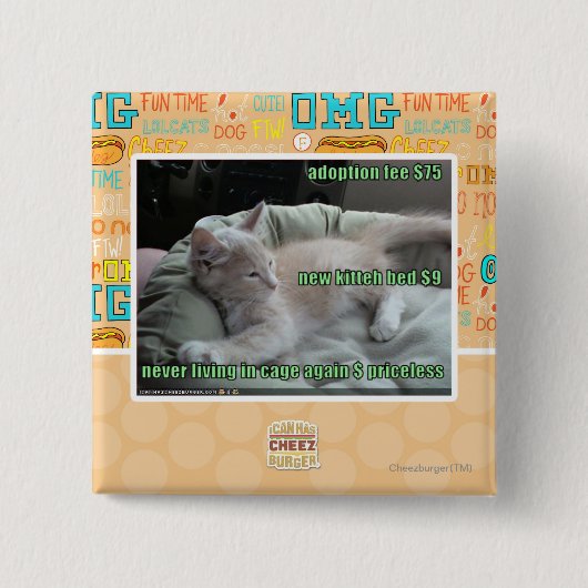 Wieder lebend nie, in einem Käfig Button (Vorderseite)