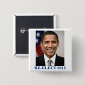 WIEDER WAHL OBAMA 2012 BUTTON (Vorne & Hinten)