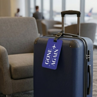 Wieder Weg Navy Blau Minimalistisches Flugzeug Rei Gepäckanhänger
