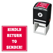 "WIEDER ZUM SENDER ZURÜCK!" Briefmarke Permastempel (Beispiel)