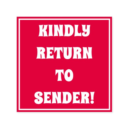 "WIEDER ZUM SENDER ZURÜCK!" Briefmarke Permastempel (Design)