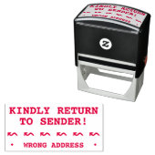 "WIEDER ZUM SENDER ZURÜCK!", "FALSCHE ADRESSE" PERMASTEMPEL (Beispiel)