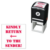 "WIEDER ZUM SENDER ZURÜCK!" + Pfeil Permastempel (Beispiel)