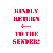 "WIEDER ZUM SENDER ZURÜCK!" + Pfeil Permastempel (Design)