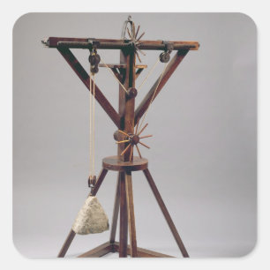 Wiederaufbau des Entwurfs von da Vinci Quadratischer Aufkleber