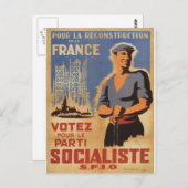 Wiederaufbau des französischen Propaganda-Poster Postkarte (Vorne/Hinten)