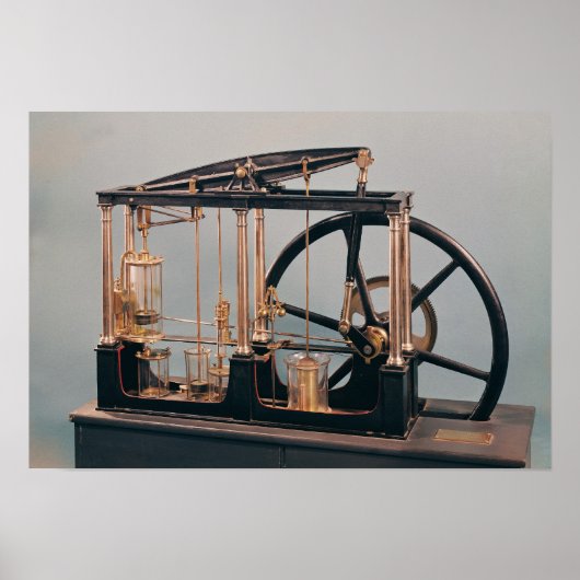 Wiederaufbau von James Watts Dampfloks Motor Poster (Vorne)