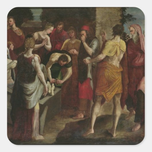 Wiederauferstehung von Lazarus 2 Quadratischer Aufkleber (Vorderseite)