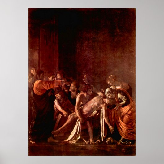 Wiederauferstehung von Lazarus durch Caravaggio Poster (Vorne)