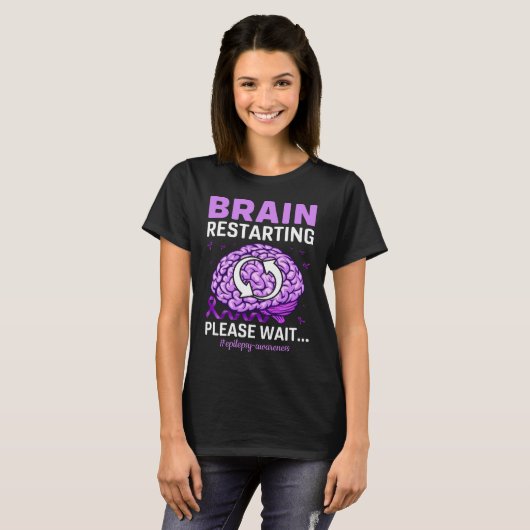 Wiederaufnahme des Gehirns Bitte warten Epilepsie T-Shirt (Vorne ganz)