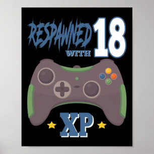 Wiederbelebt Mit 18 Xp Videospieler 18. Geburtstag Poster