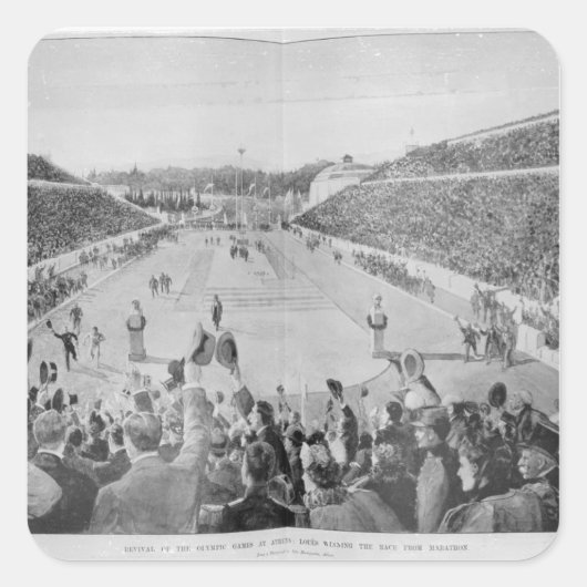 Wiederbelebung der Olympischen Spiele in Athen Quadratischer Aufkleber (Vorderseite)