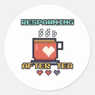 Wiederbelebung Nach Tee Pixel Art Runder Aufkleber