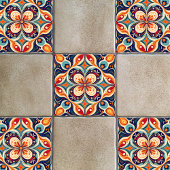 Wiederbesuchte mexikanische Volkskunst Fliese