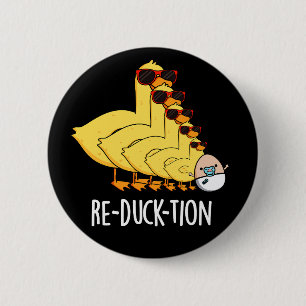 Wiederentführung von Funny Animal Duck Pun Dark BG Button