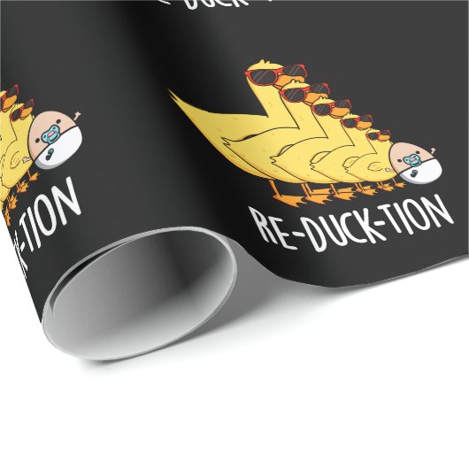 Wiederentführung von Funny Animal Duck Pun Dark BG Geschenkpapier (Rolleneckpunkt)