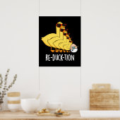 Wiederentführung von Funny Animal Duck Pun Dark BG Poster (Küche)
