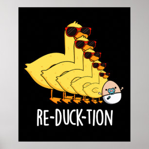 Wiederentführung von Funny Animal Duck Pun Dark BG Poster