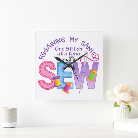 Wiedererlangen meiner Sanität Quadratische Wanduhr (Zuhause)