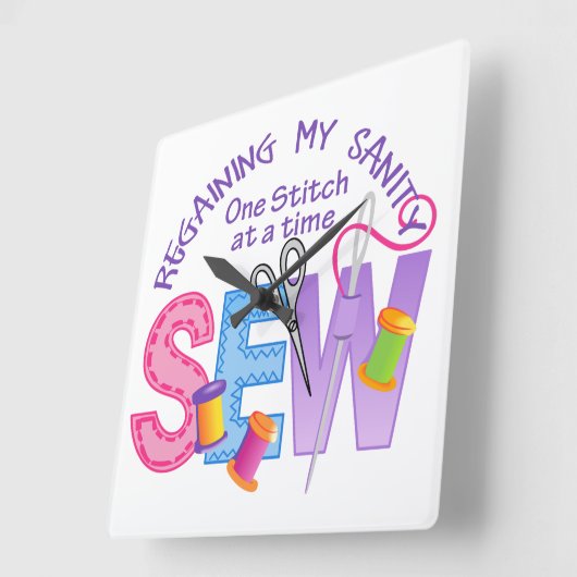 Wiedererlangen meiner Sanität Quadratische Wanduhr (Winkel)