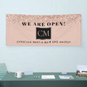 Wiedereröffnung Haare und Makeup Blush Rose Gold G Banner (Messe)