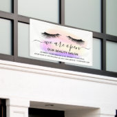 Wiedereröffnung Schönheitssalon hellweiße Lashes P Banner (Äußeres Gebäude)