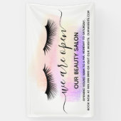 Wiedereröffnung Schönheitssalon hellweiße Lashes P Banner (Vertikal)