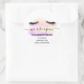 Wiedereröffnung Schönheitssalon hellweiße Lashes P Runder Aufkleber (Tasche)