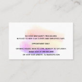 Wiedereröffnung weißer Pastellfarben Visitenkarte (Rückseite)