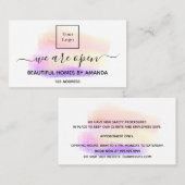 Wiedereröffnung weißer Pastellfarben Visitenkarte (Vorne/Hinten)