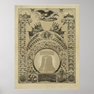 Wiedergabe 1876 die Unabhängigkeitserklärung Poster