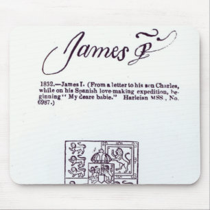Wiedergabe der Unterzeichnung von James VI und Mousepad
