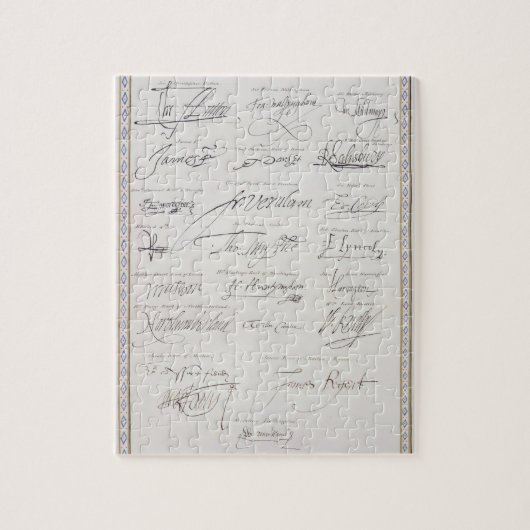 Wiedergabe der Unterzeichnungen des Tudors und ihr Puzzle (Vertikal)