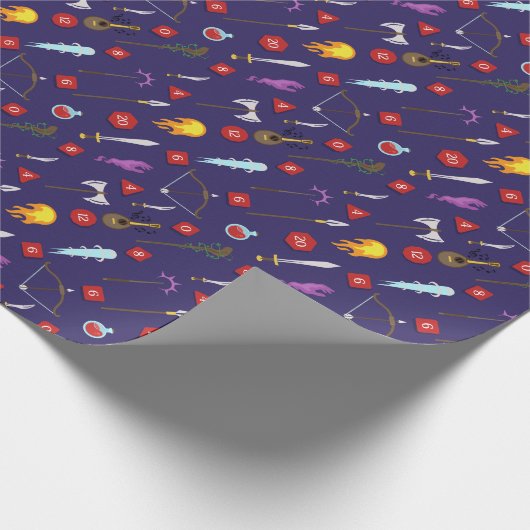 Wiedergabe des DnD-RPG-Musters Geschenkpapier (Ecke)