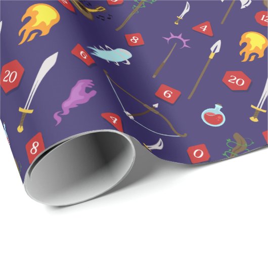Wiedergabe des DnD-RPG-Musters Geschenkpapier (Rolleneckpunkt)