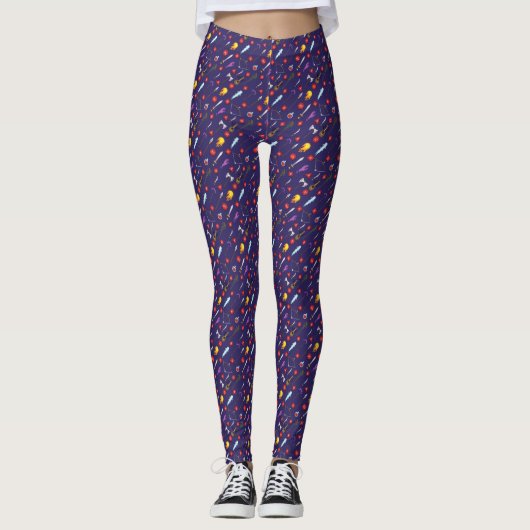Wiedergabe des DnD-RPG-Musters Leggings (Vorderseite)