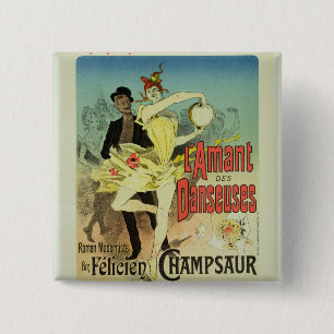 Wiedergabe einer Plakatwerbung 'der Liebhaber von Button