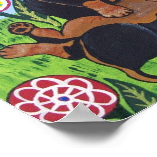 Wiedergabe von Dackeln Art Print Poster (Ecke)