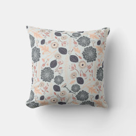 Wiedergabe von graublauem Pfirsichblütenwiederholu Kissen