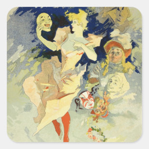 Wiedergabe von "La Danse", 1891 (litho) Quadratischer Aufkleber