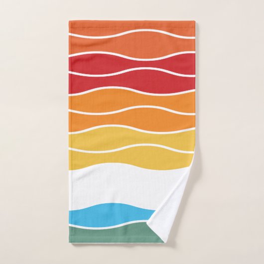 Wiedergabe von Retro-Regenbogenstreifen für benutz Badhandtuch Set (Handtuch)