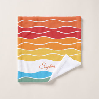 Wiedergabe von Retro-Regenbogenstreifen für benutz Badhandtuch Set