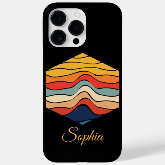 Wiedergabe von Retro-Regenbogenstreifen für benutz Case-Mate iPhone Hülle (Rückseite)