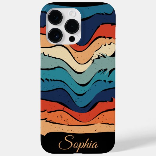 Wiedergabe von Retro-Regenbogenstreifen für benutz Case-Mate iPhone Hülle (Rückseite)